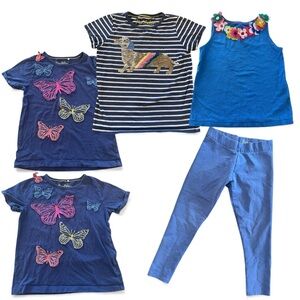 bundle of mini boden tees and leggings size 7-8 years